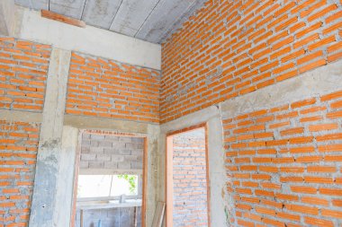 tuğla duvar yapımı için konut yapı