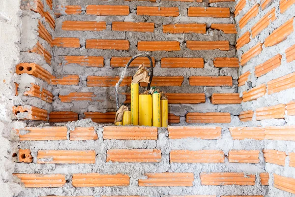 Mauerbau für den Hausbau — Stockfoto