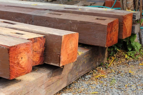 Logs preparar para a construção da casa — Fotografia de Stock