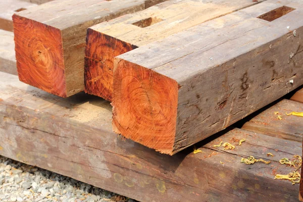 Logs prepare for house construction — Stock Photo, Image