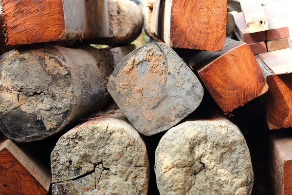 Logs prepare for house construction — Stock Photo, Image