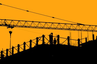 siluet emek inşaat sitesinde çalışıyor