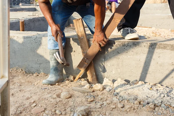 Fundação para a construção da casa — Fotografia de Stock