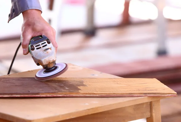 Carpenter plane wood for house construction — Stock Photo, Image