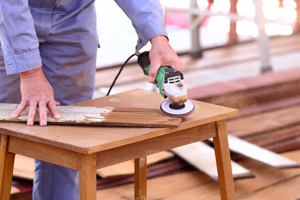 Carpenter plane wood for house construction — Stock Photo, Image