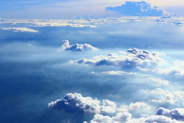 Nuvole su cielo da vista di aereo — Foto Stock