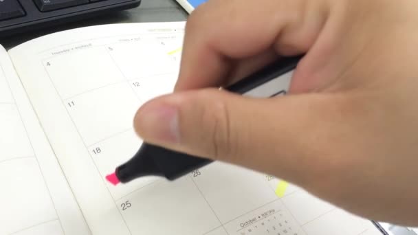 Marca de calendário para férias — Vídeo de Stock