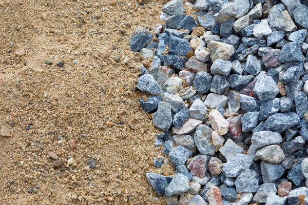 Areia e pedra para trabalhos de construção — Fotografia de Stock