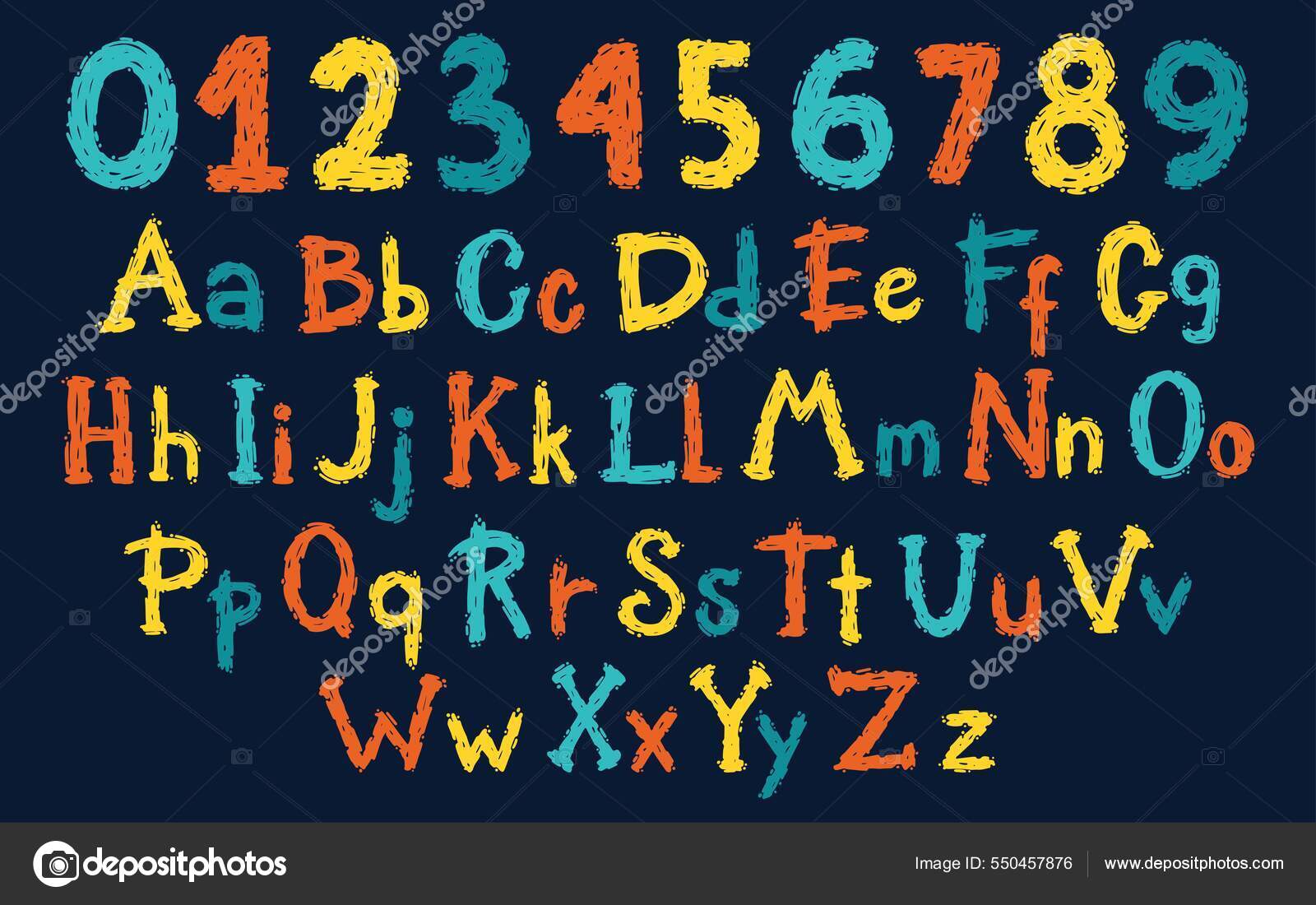 Граффити-Граффити На Камнях, Цифры. Vector Russian Alphabet In.