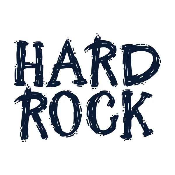 Hard Rock Grunge Monochromer Rockmusik Stempeldruck Handgezeichnete Schrift Ideal Zum — Stockvektor