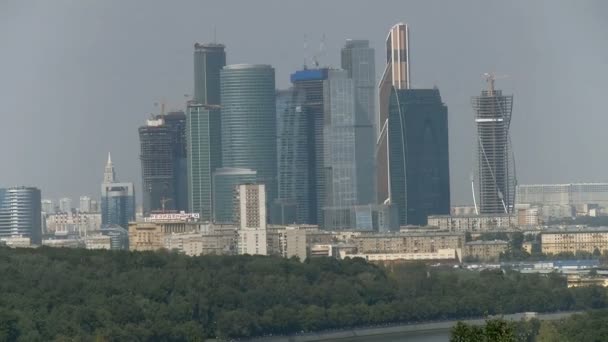Vista dell'ufficio e del complesso residenziale Moscow-City — Video Stock