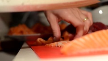 kesme dilim sushi için balık