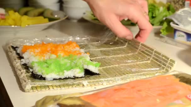 Sushi making — Stock Video