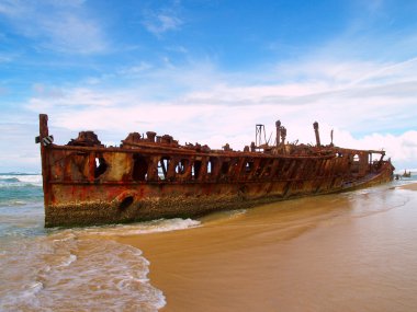 The Maheno wreck on Fraser Island clipart
