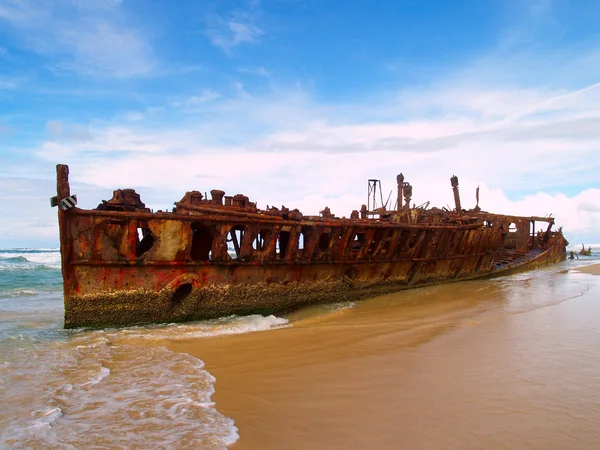 Das Maheno-Wrack auf Fraser Island — Stockfoto