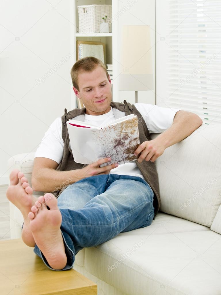 Young man reading