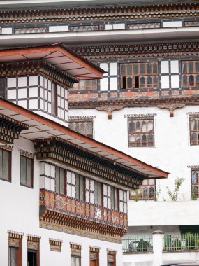 Bhutan'ın geleneksel mimarisini evler, thimphu - bhutan