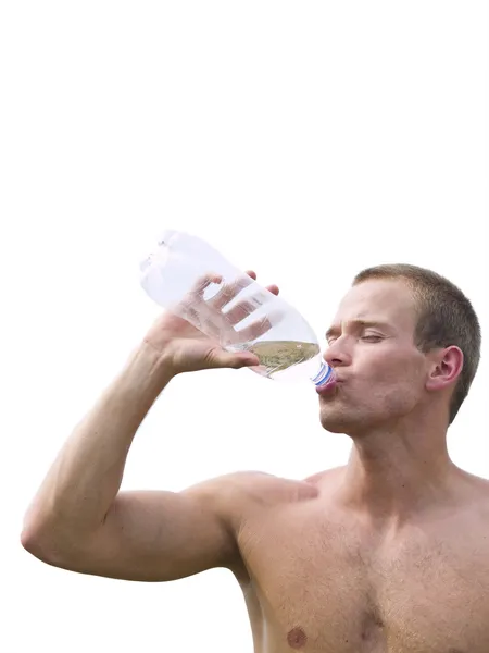 Bărbat musculos care bea — Fotografie, imagine de stoc