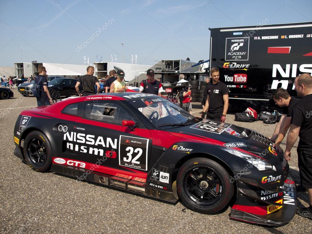 A Nissan Gt R Nismo Gt3 Is Stalled Behind The Pitlane Stock