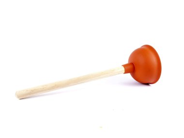 Red plunger  over a white background clipart