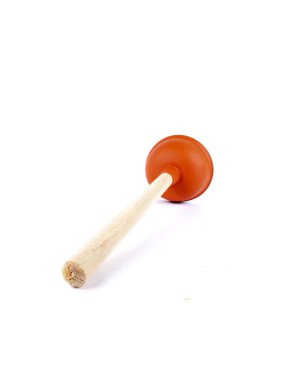 Red plunger over a white background clipart