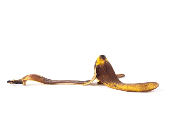 Slippery banana peel isolated over a white background — Stock Photo, Image