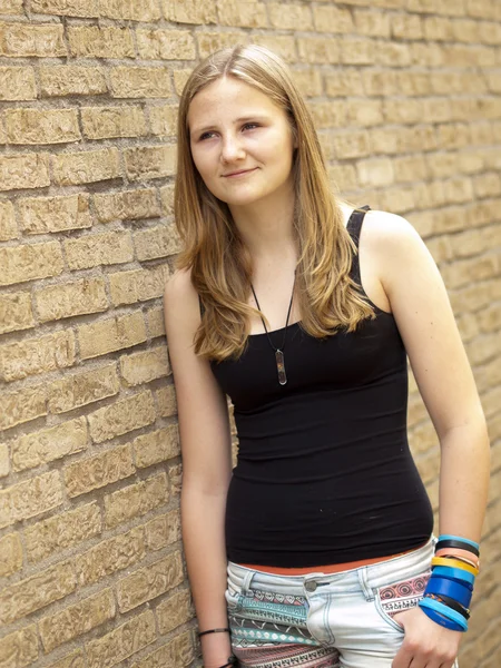 Young teenage girl looking sad or depressed — Stock Photo, Image