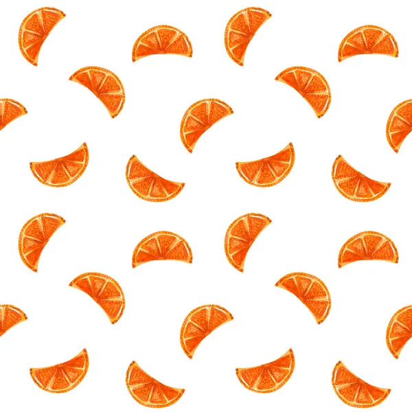 Portakal Dilimli Suluboya Pürüzsüz Desen Paketleme Kumaş Için Beyaz Bir — Stok fotoğraf
