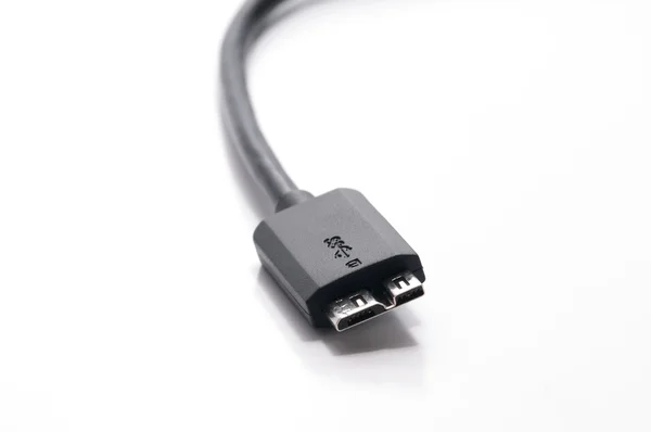 Kabel USB 3.0 w tle biały — Zdjęcie stockowe