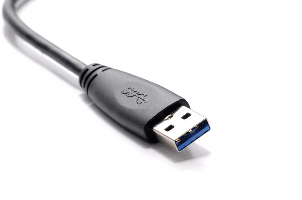 Kabel USB 3.0 w tle biały — Zdjęcie stockowe