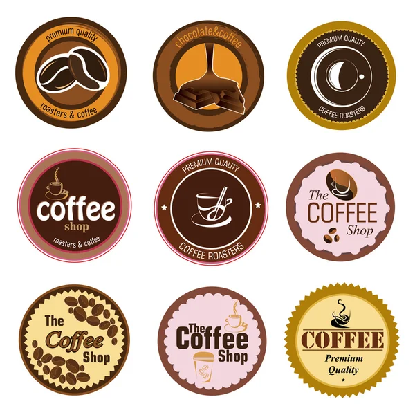 Coffee stickers — Stock Vector