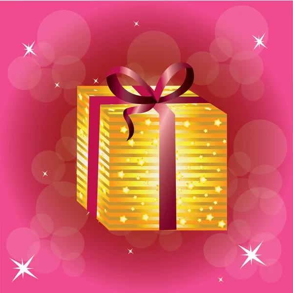 Boîte cadeau avec ruban — Image vectorielle