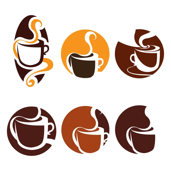 Copo de café logotipos — Vetor de Stock