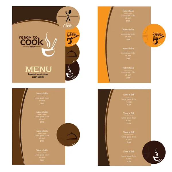 Menú restaurante — Vector de stock