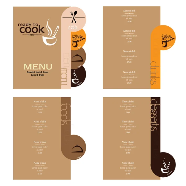 Restaurant menu — Stockvector