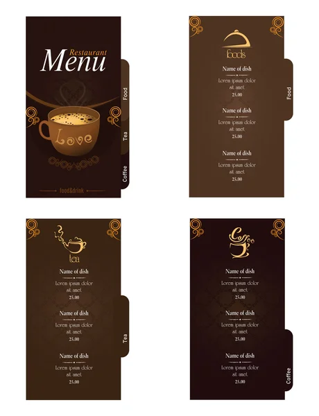 Menu restaurante — Vetor de Stock