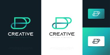 Çizgi Biçimli Soyut ve Minimalist D Logosu Tasarımı. Şirket İş Kimliği için Grafik Alfabesi Sembolü