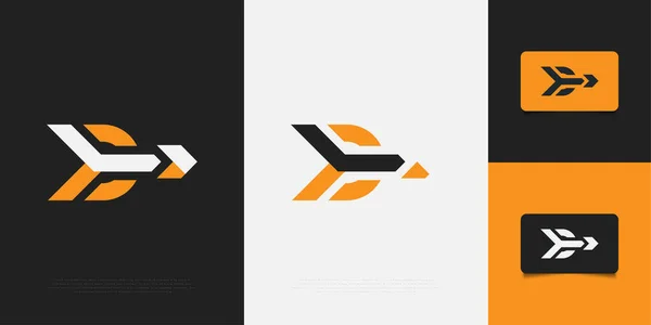 Modern Abstract Letter Logo Design Template Arrow Concept Symbol Your — Stock Vector