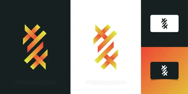 モダンで抽象的なイニシャル文字HとHのロゴデザインテンプレート Hhロゴデザイン — ストックベクタ