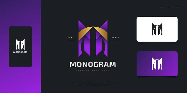 Abstract Elegant Letter Logo Design Modern Concept Purple Gold Gradient — стоковий вектор