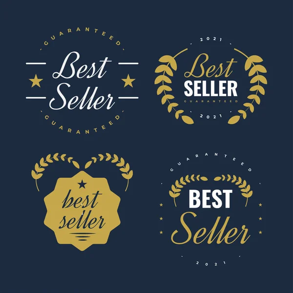 Bestseller Badge Design Mit Retro Stil Zertifiziertes Produkt Qualitätsabzeichen Oder — Stockvektor