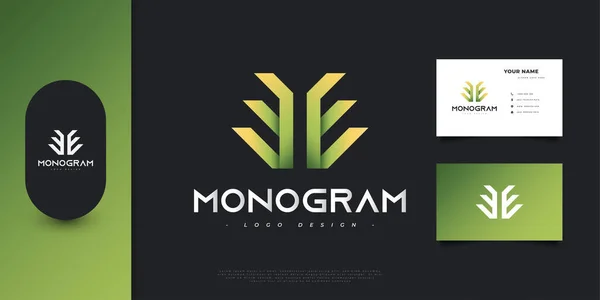 Abstract Initial Letter Logo Design Green Gradient Монограма Logo Або — стоковий вектор