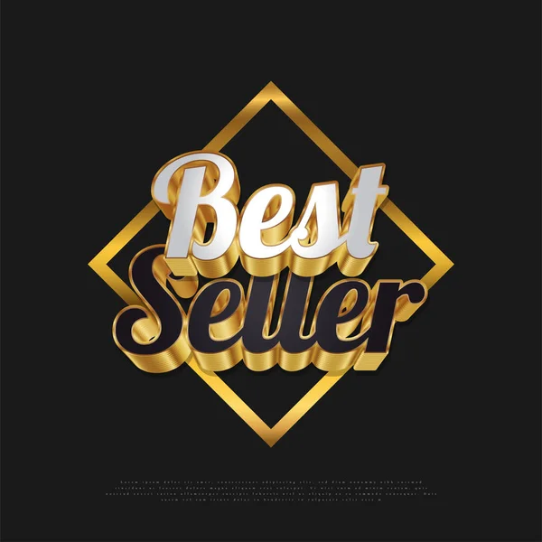 Lyx Best Seller Badge Design Vit Och Guld Stil Certifierad — Stock vektor