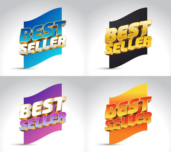 Best Seller Badge Logo Design Com Variações Coloridas Símbolo Prêmio —  Vetores de Stock