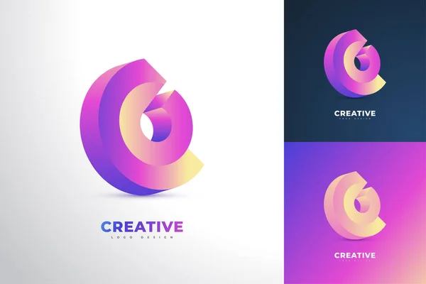 Modern Colorful Initial Letter Logo Design Template Monogram Logo Vibrant — стоковий вектор