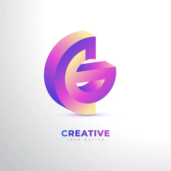 Coloré Lettre Logo Design Logo Icône Moderne Abstrait — Image vectorielle