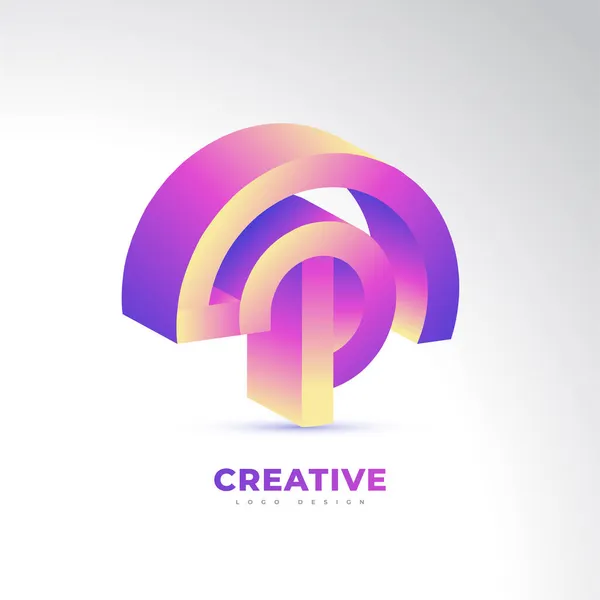 Coloré Lettre Logo Design Logo Icône — Image vectorielle
