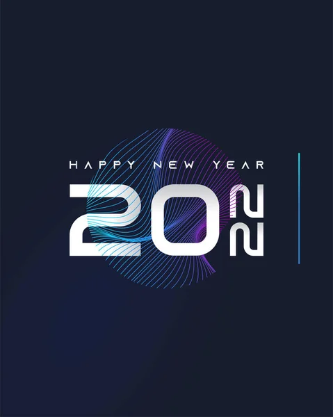 Happy New Year 2022 Poster Set Futuristic Colorful Style 2022 — 스톡 벡터