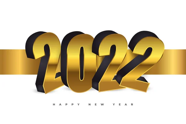 Новим Роком 2022 Banner Або Poster Design Luxury Numbers Чорно — стоковий вектор