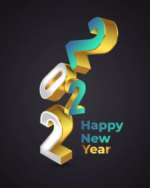 Happy New Year 2022 Banner Poster Design Elegant Style New — 스톡 벡터